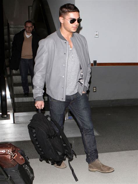 Zac Efron Mens Bomber Grey Leather Jacket