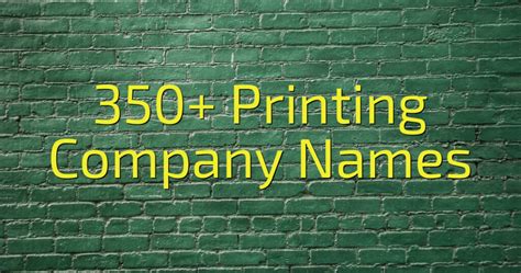 350+ Printing Company Names (2024) - Cool Name Finds