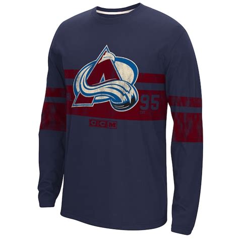 Men's Colorado Avalanche CCM Navy Long Sleeve Crew T-Shirt - Shop.NHL.com