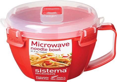 Sistema Microwave Cookware Noodle Bowl, 31.7 Ounce/ 4 Cup, Assorted ...