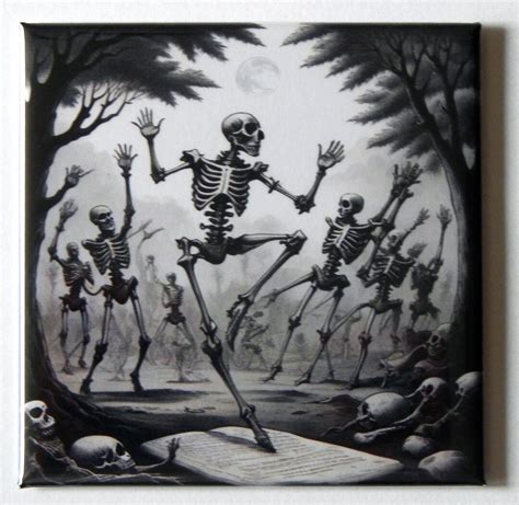 Halloween Dancing Skeleton Fridge Magnet - Etsy