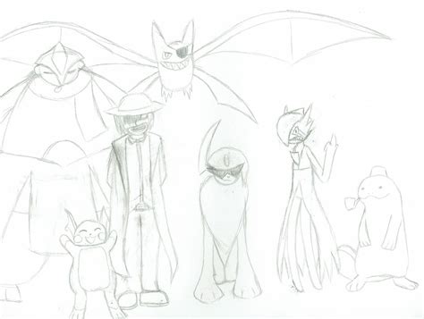 Pokemon Group Sketch by Sapphire-Kinigiht on DeviantArt