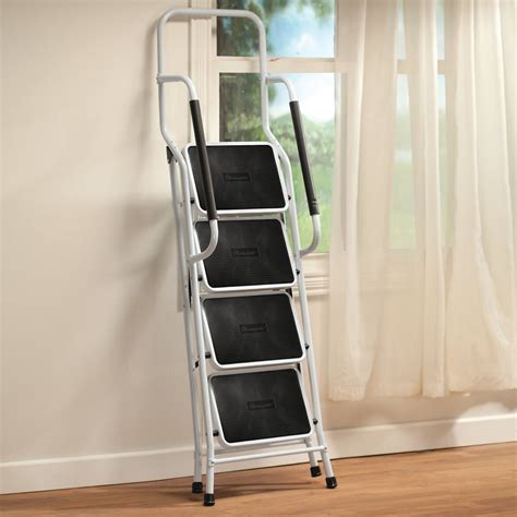 Folding Four Step Ladder with Handrails - Miles Kimball