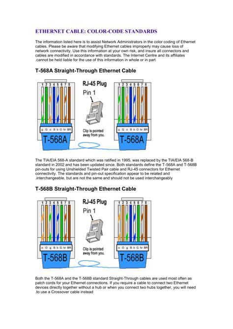 ethernet cable: color-code standards