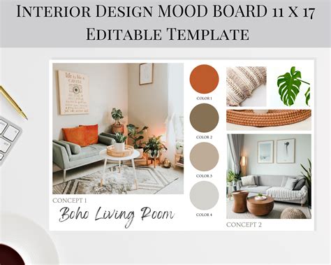 Editable Interior Design Mood Board Template Interior - Etsy