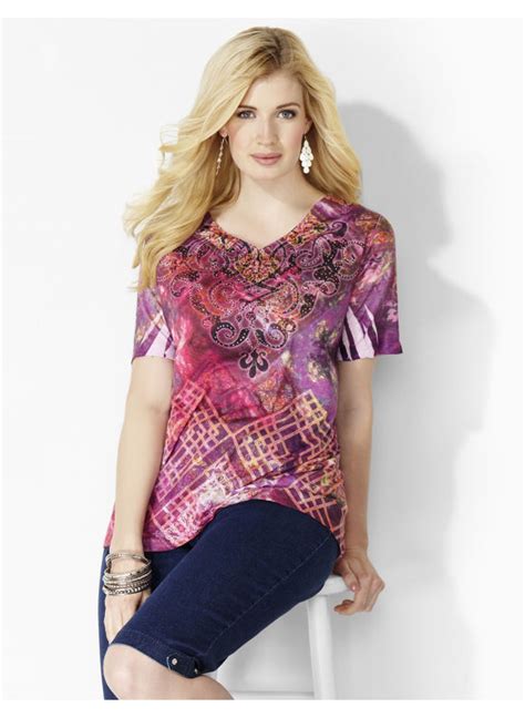 Catherines Plus Size Supernova Top – Women’s Size 1x, Plumberry ...