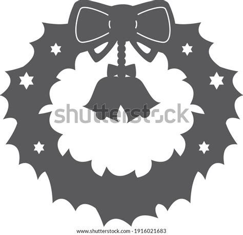 Silhouette Christmas Wreath Stock Vector (Royalty Free) 1916021683 ...