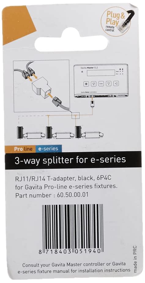 Gavita 3-Way RJ14 Cable Splitter for Cable Management