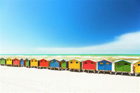 Colorful Beach Houses In Muizenberg by Spooh