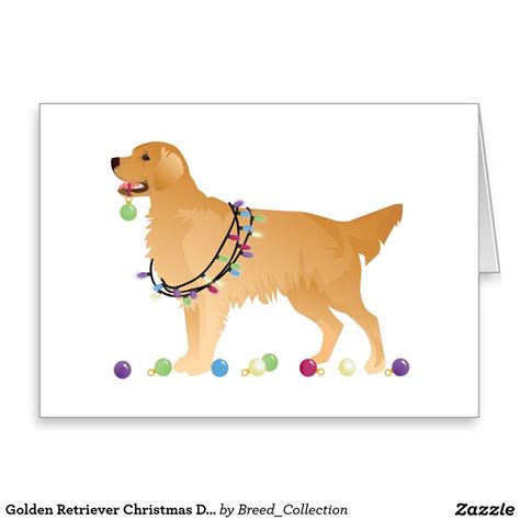 Golden Retriever Christmas Design Greeting Card Golden Retriever Ornament, Golden Retriever ...