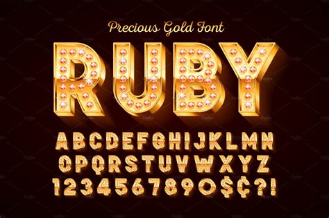 Gold 3D Letter Font