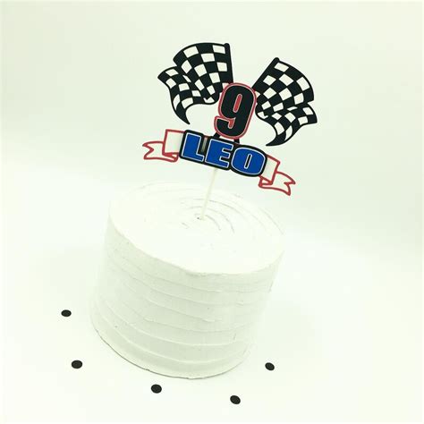 Racing Cake Topper Race Car Cake Topper Checkered Flag Cake - Etsy