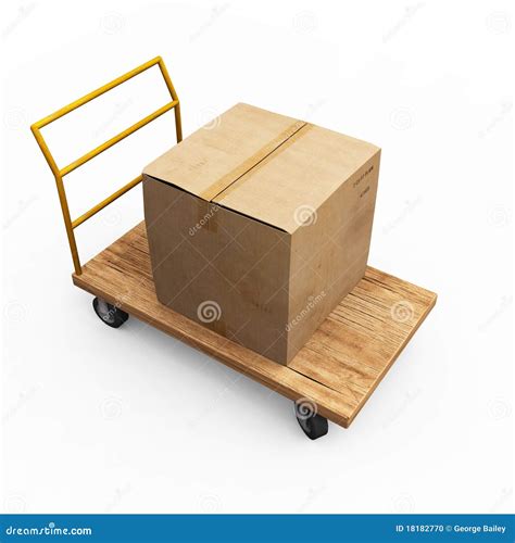 Package on cart stock illustration. Illustration of transportation - 18182770