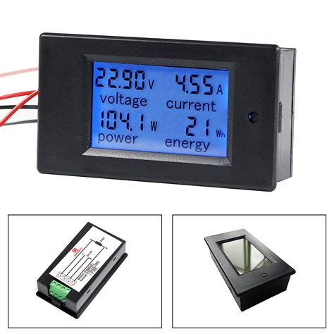 100A DC Digital Watt KWH Current Power Energy Meter Ammeter Voltmeter ...