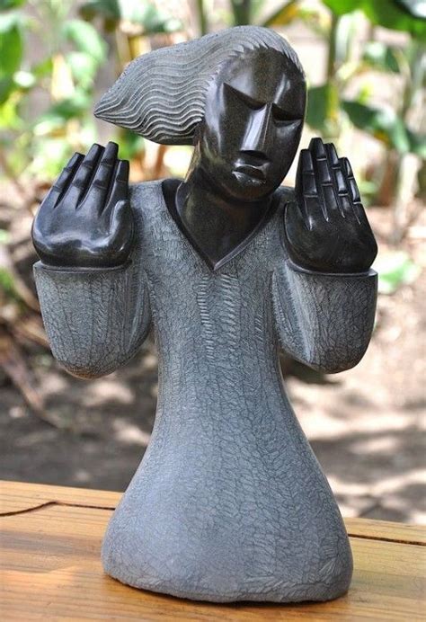 stone sculpture | Zimbabwe Shona Stone Sculpture - 'Lady Hands' by ...