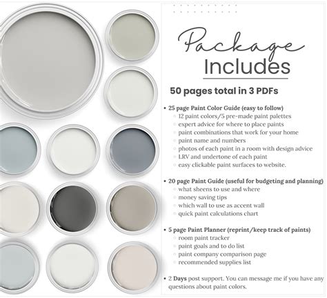 Light French Gray Color Palette. Top Sherwin Williams Gray - Etsy Canada