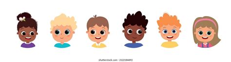 352 Set Multicultural Kids Head Images, Stock Photos, 3D objects, & Vectors | Shutterstock