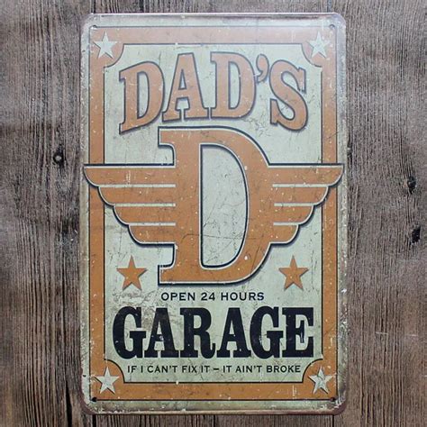 Vintage Home Decor DAD'S GARAGE Vintage Metal Tin Signs Retro Metal Sign Decor The Wall of Cafe ...