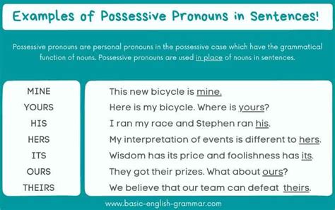 Examples of Possessive Pronouns in Sentences | Pronouns