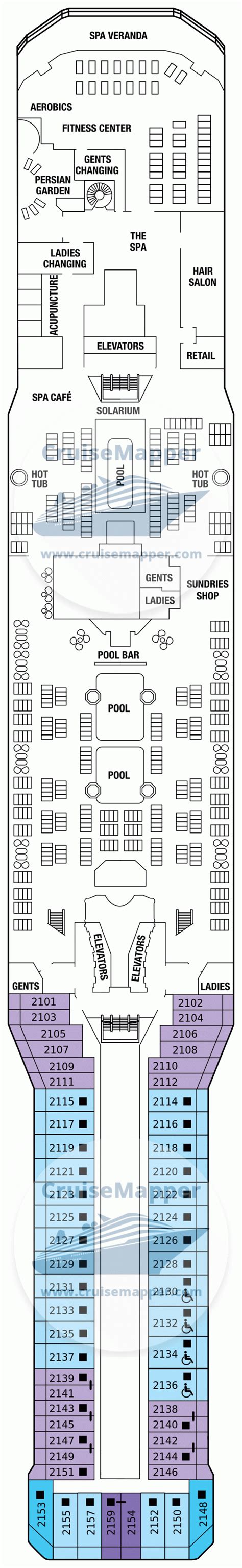 Celebrity Silhouette deck 12 plan | CruiseMapper