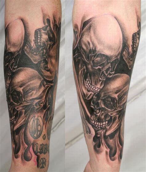 Armsleeve Skull Skulls Tattoo by 2Face-Tattoo on DeviantArt