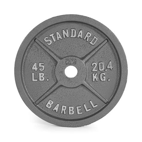 CAP Barbell Gray Olympic Cast Iron Weight Plate, 45 lb - Walmart.com