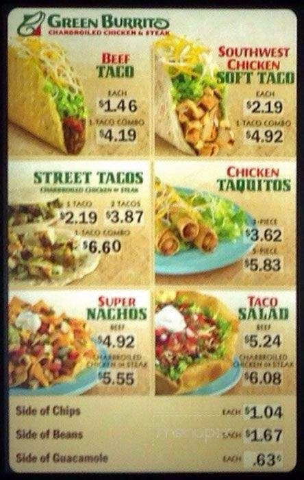 Online Menu of Green Burrito, San Ramon, CA