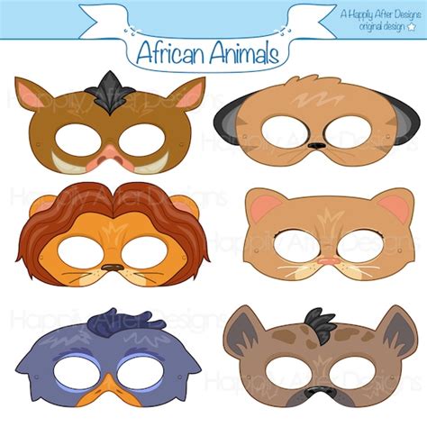 African Animals Printable Masks Lion Mask Meerkat Mask | Etsy