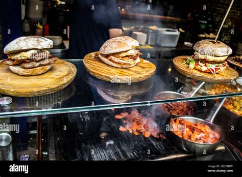 Street food at Borough Market, London Stock Photo - Alamy