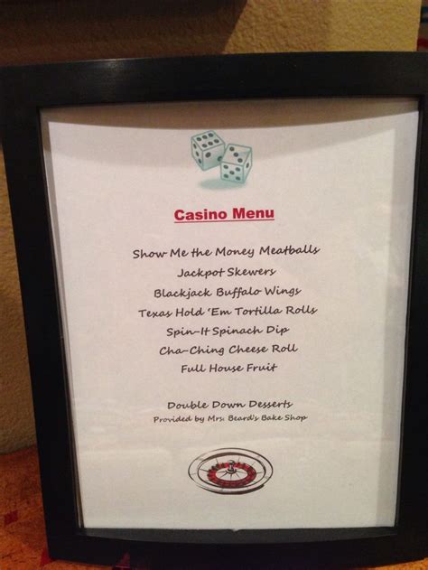 Casino night food menu | Casino party foods, Casino night food, Casino night party