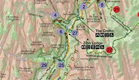 Day Hikes of Zion National Park Map Guide
