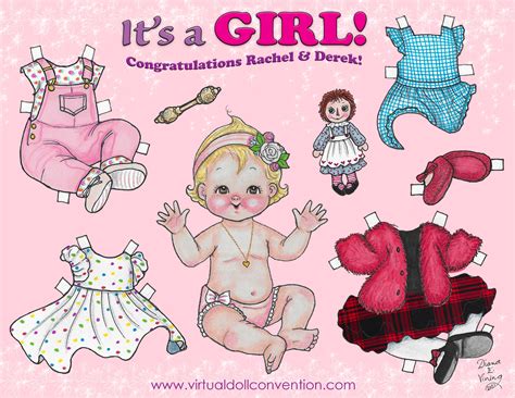 Baby Paper-Doll Set, Printable Paper Dolls, Baby Shower Gift/decor ...