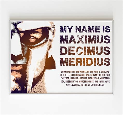 Gladiator Canvas, My Name is Maximum, Gladiator Movie Poster, Maximus ...