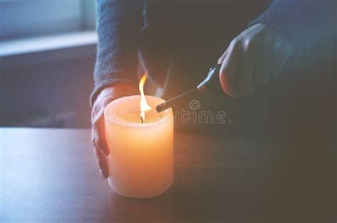 Hand Lighting a Candle at Velvet Revolution Anniversary in Prague ...