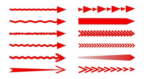 Set red long arrow icon. Vector illustration. 29803306 Vector Art at Vecteezy