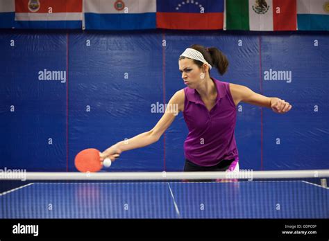 Table tennis player training Stock Photo - Alamy