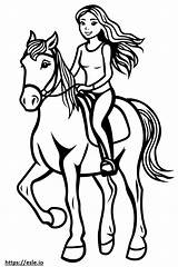 Girl riding A Horse Free Printable sketch template