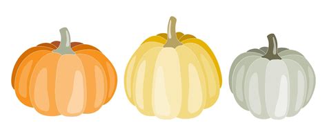 Pumpkins clip art elements. Isolated on white background. Fall, Autumn design for cards ...