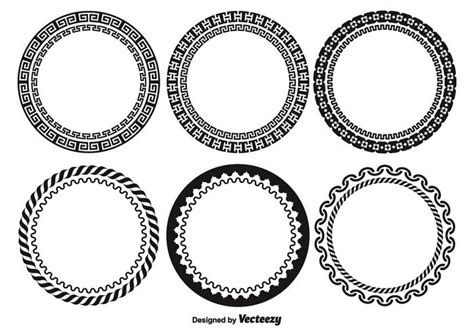 Decorative Round Frame Set 93127 Vector Art at Vecteezy