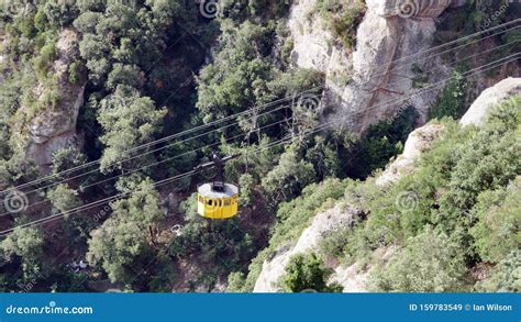 Yellow Cable Car Montserrat Stock Image - Image of monastery, mountain: 159783549