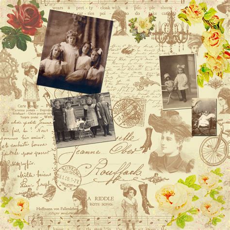 Stampin D'Amour: Free Digital Scrapbook paper - Sweet Victorian Collage