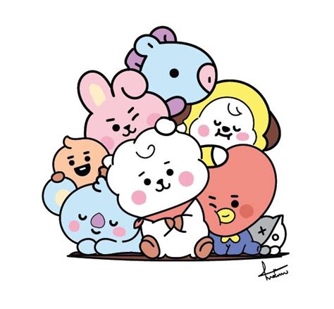 cooky tata kooya chooky mang chimmy rj bt21 bts pnj Kpop Stickers, Tumblr Stickers, Anime ...