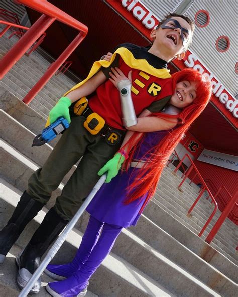 Robin and Starfire. Teen Titans Go. Kids cosplay. Costumes made by us. Young love. | Robin ...