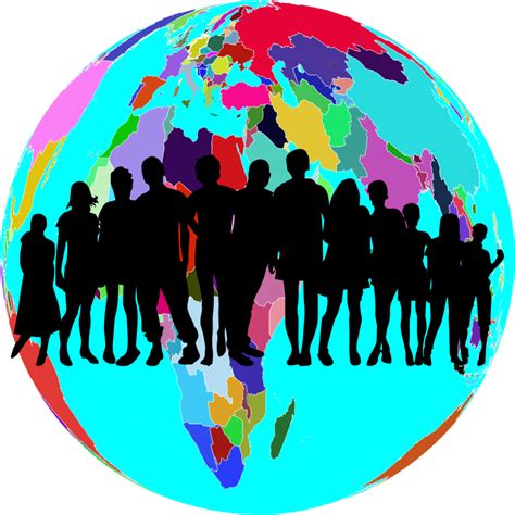 Colorful World Globe Human Family - Openclipart