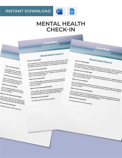 Mental Health Check-in Template in Word, Google Docs - Download | Template.net