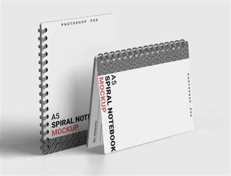 Free Spiral A5 Notebook Mockup PSD - TitanUI