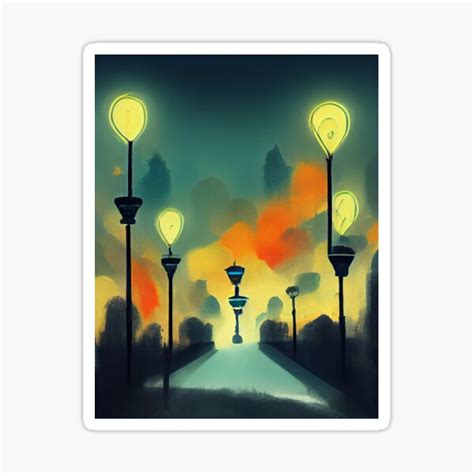 "Street lights artwork, wall art, painting, digital art, wallpaper" Sticker for Sale by ...