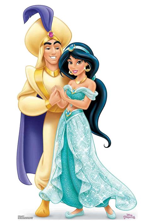 Princess Jasmine and Aladdin Official Disney Cardboard Cutout | Fruugo US