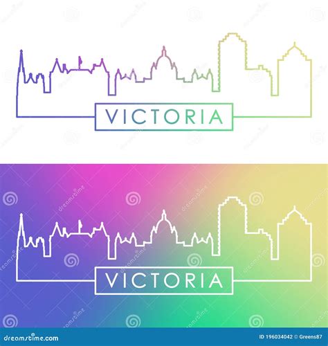 Victoria Skyline Silhouette Design City Vector Art | CartoonDealer.com ...