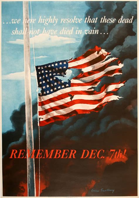 Original 1942 WWll Poster by Aaron Saalberg - Remember December 7th ...